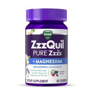 ZzzQuil Pure Zzzs Sleep Aid - Front Packaging With Key Benefit Callouts | Authentic Curat Cart Stock